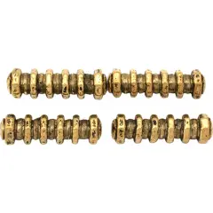 15g Bali Octagon Tube Beads Antq Gold Plt 23mm Approx 4