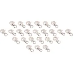 24 Sterling Silver .925 Lobster Claw Clasps Jewelry Findings 9mm x 5mm