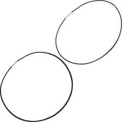 Black Genuine Leather Cord Necklace 18" & 16" Kit 2 Pcs