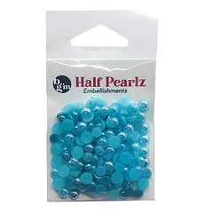 Buttons Galore Flat Back Half Pearls in AB Finish - Multiple Color Assortments - 36 Grams Salt air