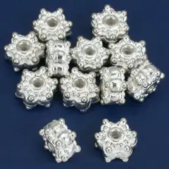 Star Bali Beads Silver Plated Beading 8mm Approx 12