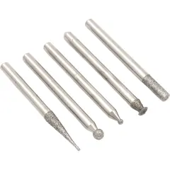 5 Diamond Coated Burs Jewelers Lapidary Rotary Tools