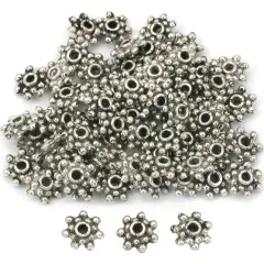 Flower Bali Spacer Beads Antq Silver Plt 7mm Approx 60