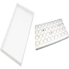 White Plastic Stackable Jewelry Display Tray w/ White 36 Jem Gar Insert