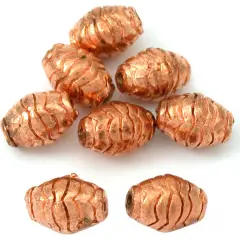 15g Bali Barrel Bead Copper Plt Oval Tube 10mm Approx 8