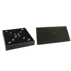 Black Display Tray With 36 & 72 Slot Ring Foam Insert Pads Kit 3 Pcs
