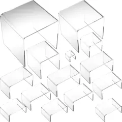 14 Piece Clear Acrylic Riser Jewelry Display Set