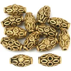 15g Bali Tube Bead Antique Gold Plated 11.5mm Approx 12