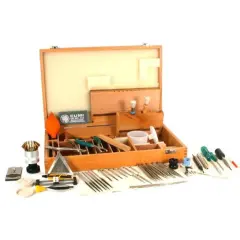 84 Pc Jewelry & Watch Opener Repair Tool Kit Wood Box