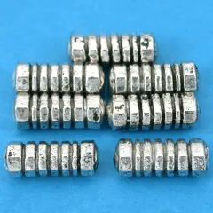 17g Bali Tube Beads Antq Silver Plated 16mm Approx 6