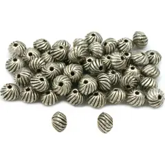 Saucer Bali Bead Antique Silver Plated 6.5mm Approx 50