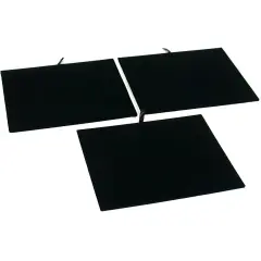3 Black Velvet Jewelry Chain Display Pad Showcase Tray Inserts 7 3/4"