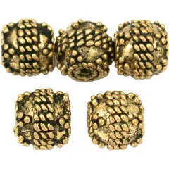 15g Bali Rope Round Beads Antq Gold Plt 8.5mm Approx 5