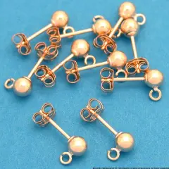 3 Pair Copper Earrings Polished Half Hoops Cross Studs