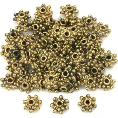 Flower Bali Spacer Beads Antique Gold Plt 7mm Approx 60