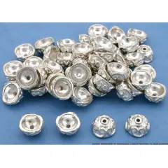 Bali End Bead Caps Silver Plated Parts 9.5mm Approx 50