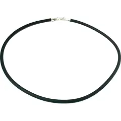 Rubber Cord Necklace Black 18"