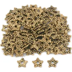 Star Bali Spacer Beads Antq Gold Plate 6.5mm Approx 100