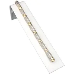 White Leather Bracelet Display Ramp Jewelry Showcase 8"