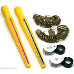 2 10X Eye Loupe Magnifier Ring Stick Finger Sizer Tools