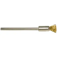 Crimped Brass Wire End Brush, 1/4" Trim, 3/16" Diameter 3/32" Shank