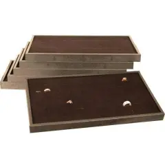 6 72 Slot Black Ring Display Box Trays Case Fixture