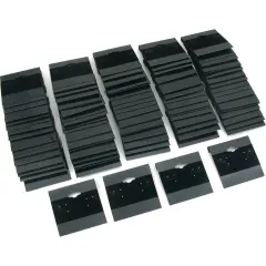 100 Black Flocked Hanging Earring Cards For Revolving Rotating Displays 2" X 2"