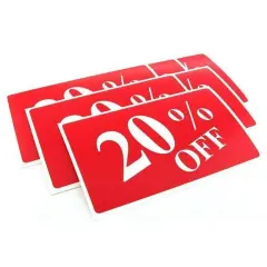 6 20% Off Display Signs Showcase Window Sale Message