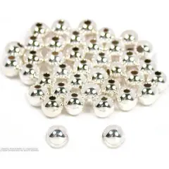 40 Ball Beads Silver Round Beading Stringing 4mm Parts