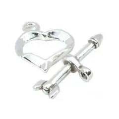 Sterling Silver Heart Toggle Clasp Bracelet Necklace