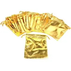 24 Pouches Gold Gift Bag Drawstring Jewelry 4" x 5"