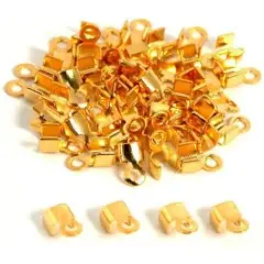 48 Gold Plated Necklace Chain Cord End Jewelry Findings