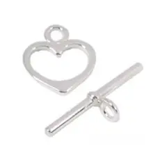 Sterling Silver Heart Toggle Clasp Bracelet Part