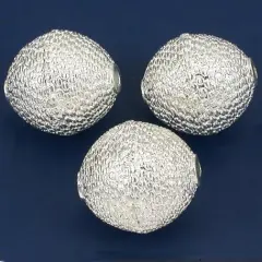 Large Round Beads Silver Plated Beading 19.5mm Approx 3