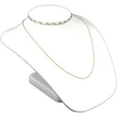 White & Silver Leather Bust Necklace Jewelry Display