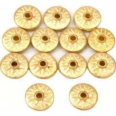 15g Fluted Saucer Beads Gold Plated 11mm Approx 14