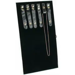 6 Snap Chain Easel Pad Black Velvet Jewelry Display