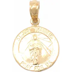 St. Jude Thaddeus Charm 14k Gold 11.5mm