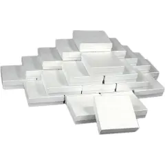 25 White Swirl Cotton Boxes Watch Bracelet Gift Displays 3.5"