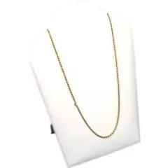 White Leather Padded Necklace Pendant Display Bust Easel 5.25"