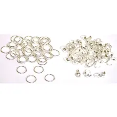 80 Bead Stringing Parts 40 8mm Rings &40 Tips