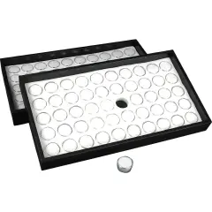 100 Gem Jars White Foam Display & Stackable Tray