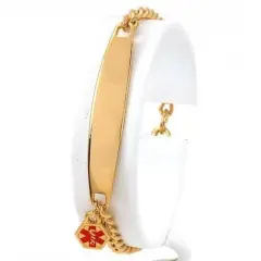 Medical ID Information Bracelet Gold Plated 7"