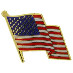 American Flag Wavy Pin 1"