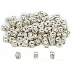 Rondelle Bali Bead Silver Plated Jewelry 5mm Approx 100