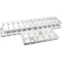 60 Slot Pocket Watch Jewelry White Case Display Trays