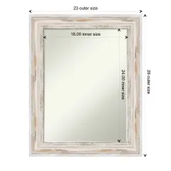 Petite Bevel Wood Wall Mirror, Alexandria Frame Alexandria White Wash