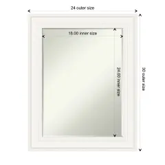 Petite Bevel Wall Mirror, Ridge Frame Ridge White