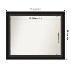Amanti Art Non-Beveled Wall Mirror, Trio Oil Rubbed Bronze Frame