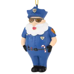 North Pole Police Department Resin Christmas Ornament